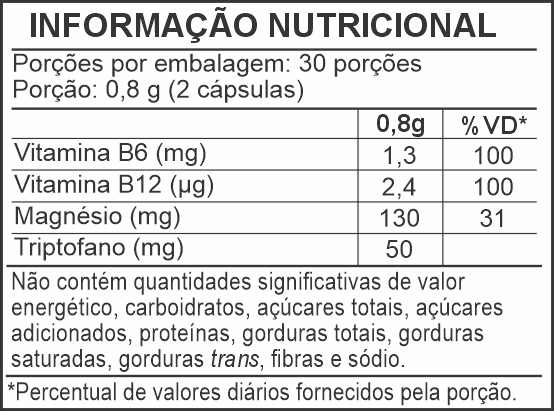 Informação Nutricional - CLINOCALM